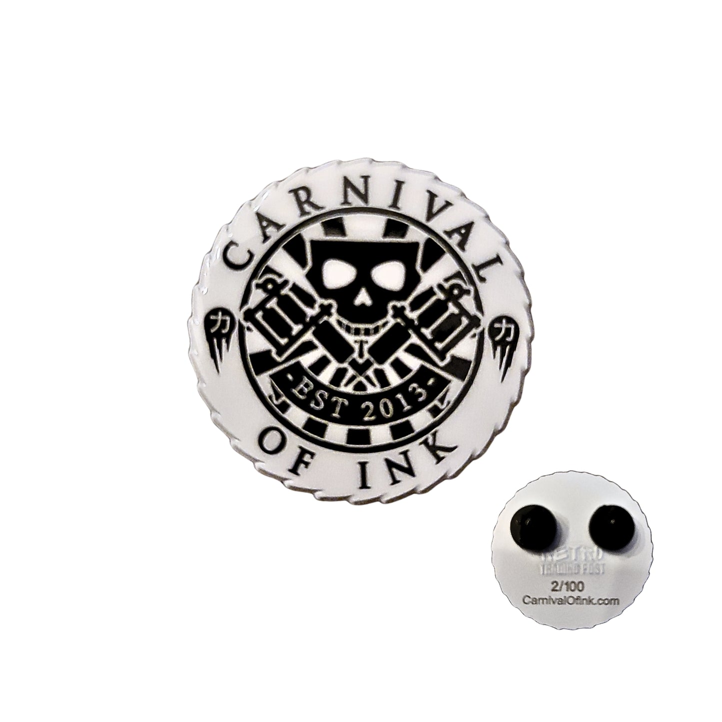 Carnival of Ink X Retro Trading Pin: White